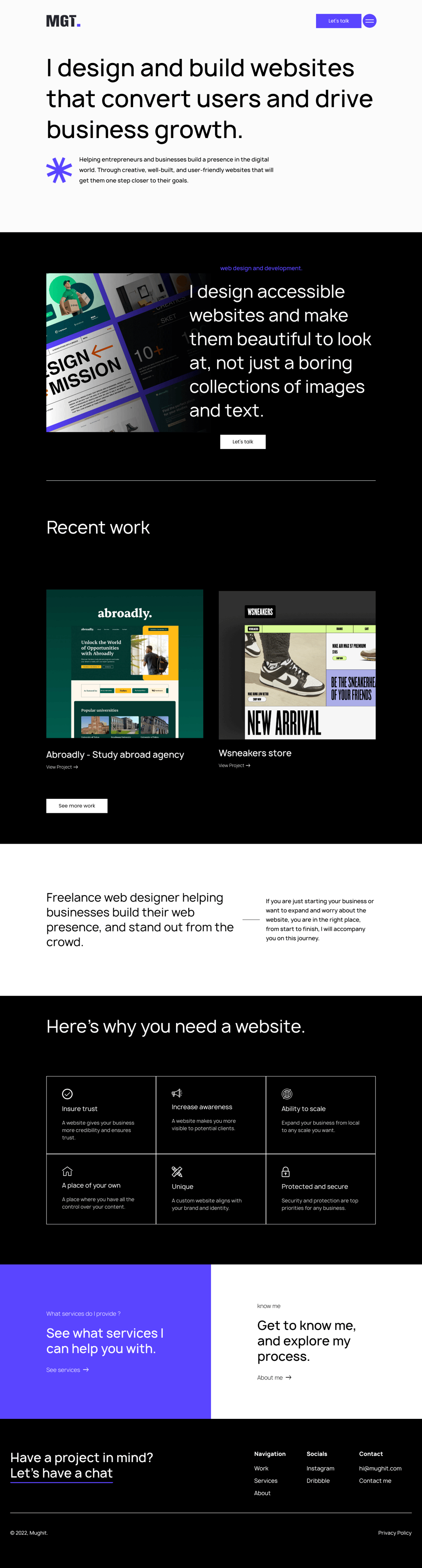 Mughit desktop landing page