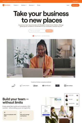 Multiplier landing page