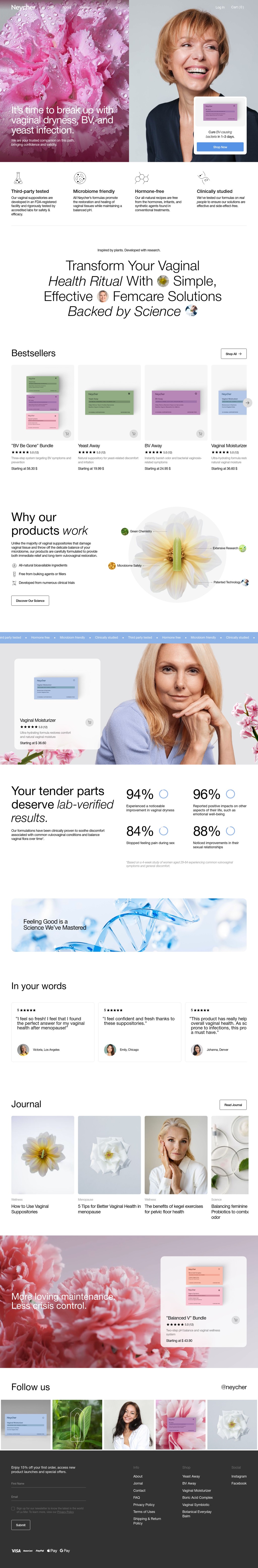Neycher desktop landing page
