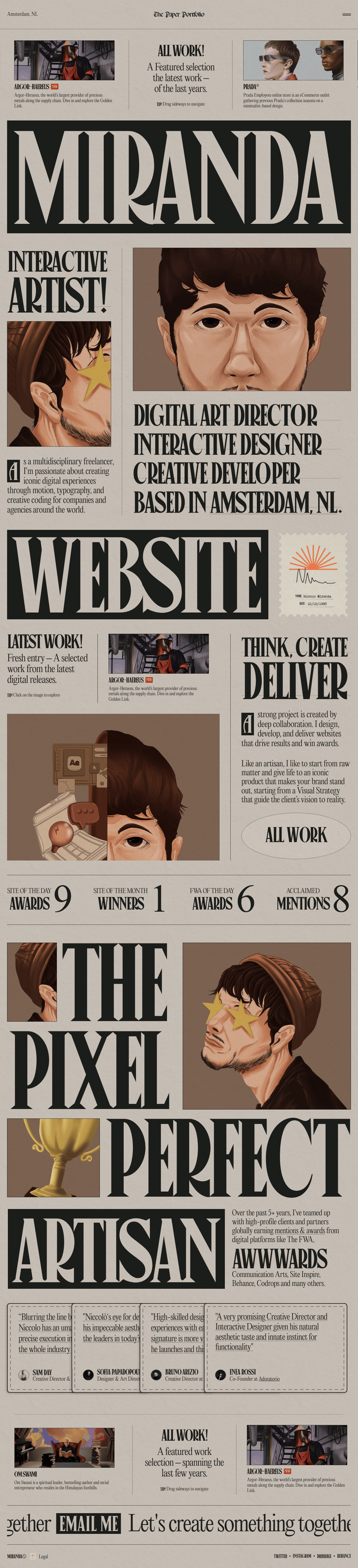 Niccolo Miranda desktop landing page