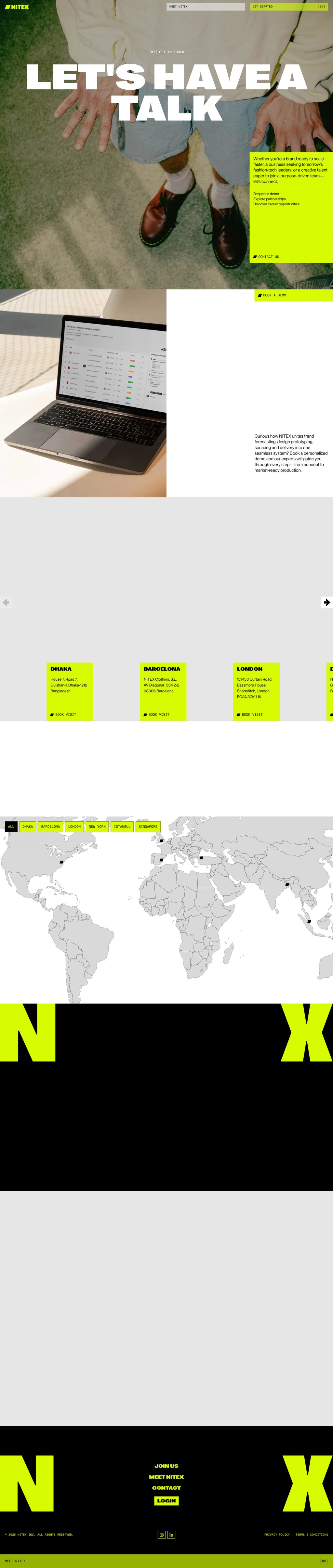 nitex desktop landing page