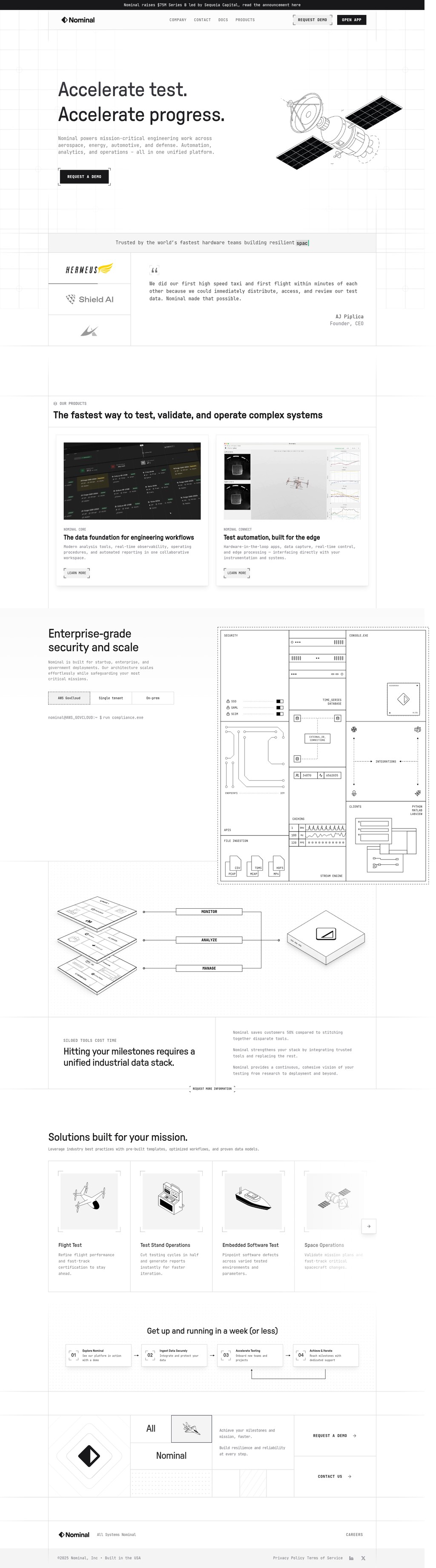 Nominal desktop landing page