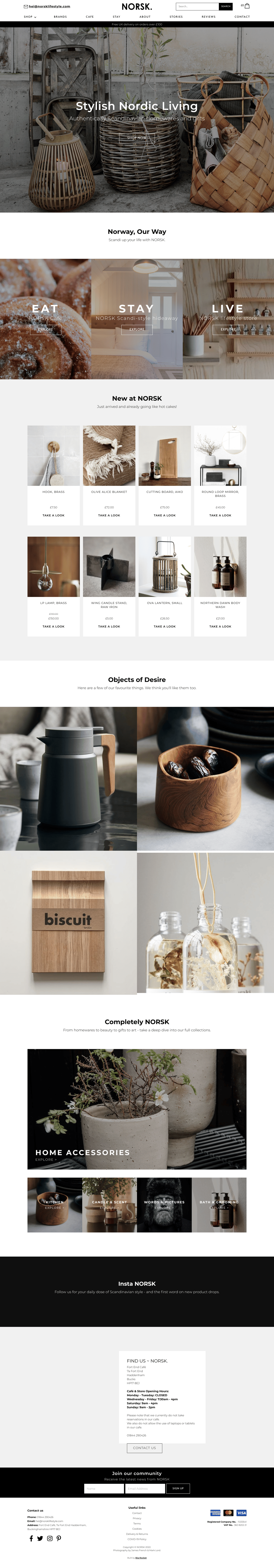 NORSK desktop landing page