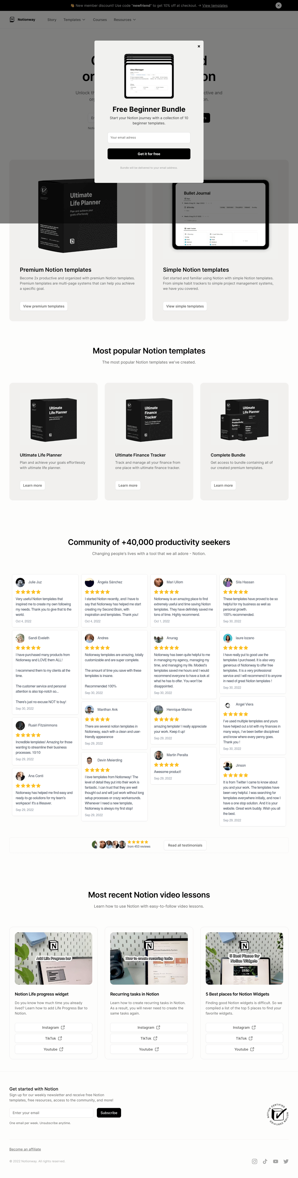 Notionway desktop landing page