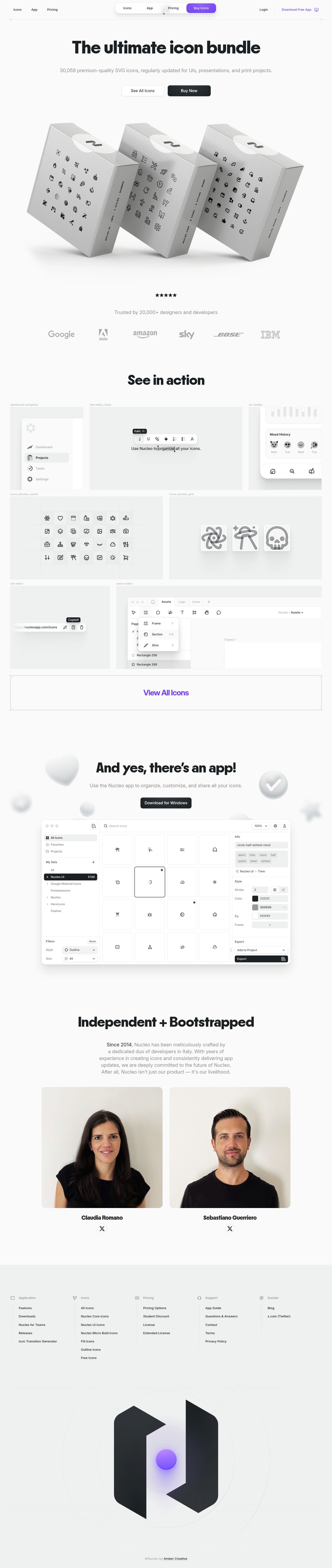 Nucleo desktop landing page