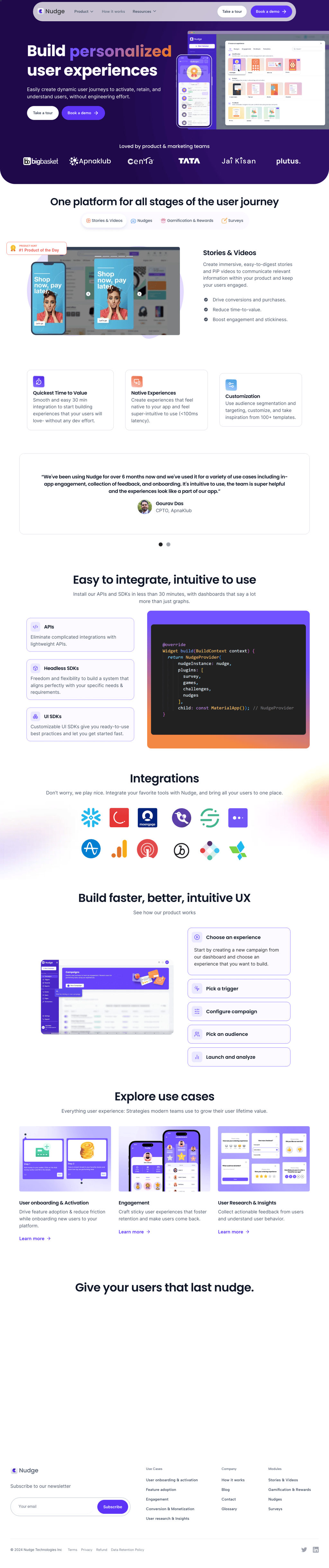 Nudge desktop landing page