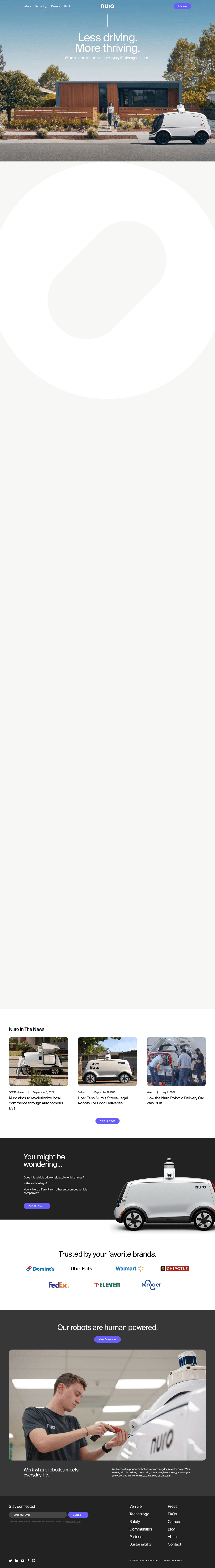 Nuro desktop landing page