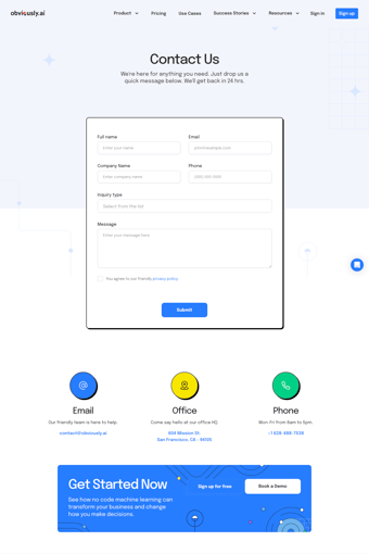 Obviously AI landing page
