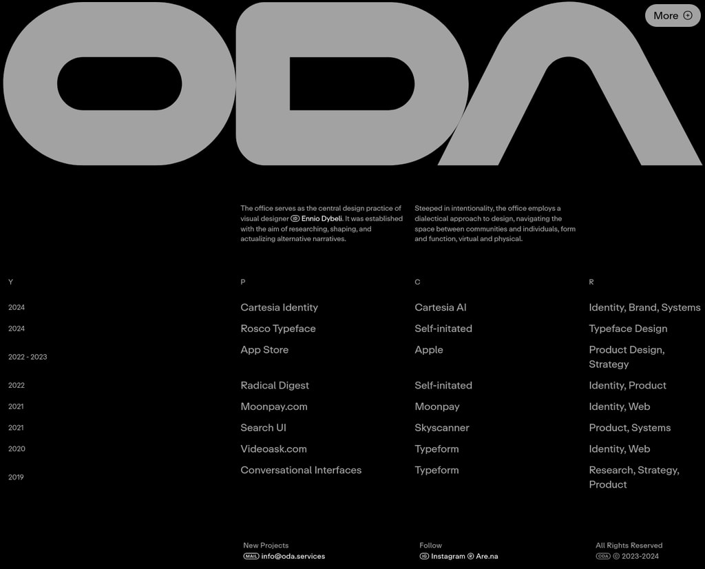 ODA desktop landing page
