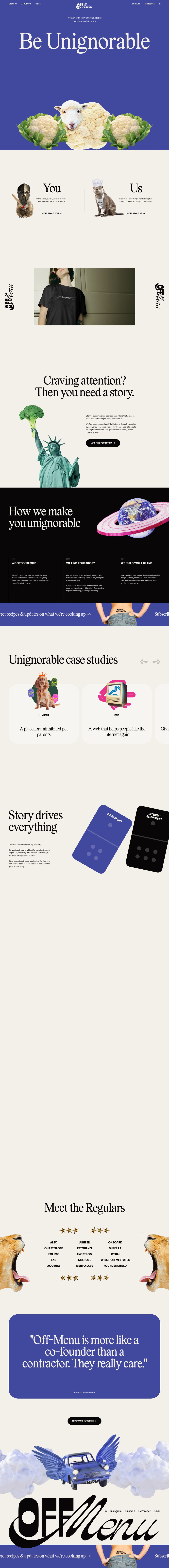 Off desktop landing page