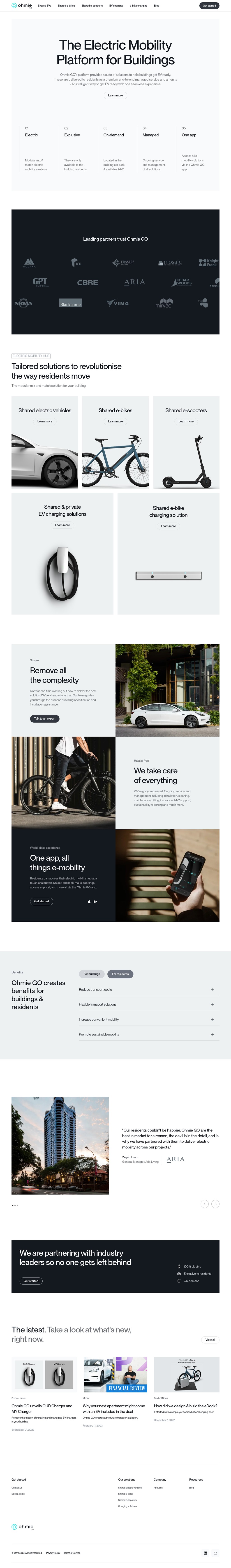Ohmie GO desktop landing page
