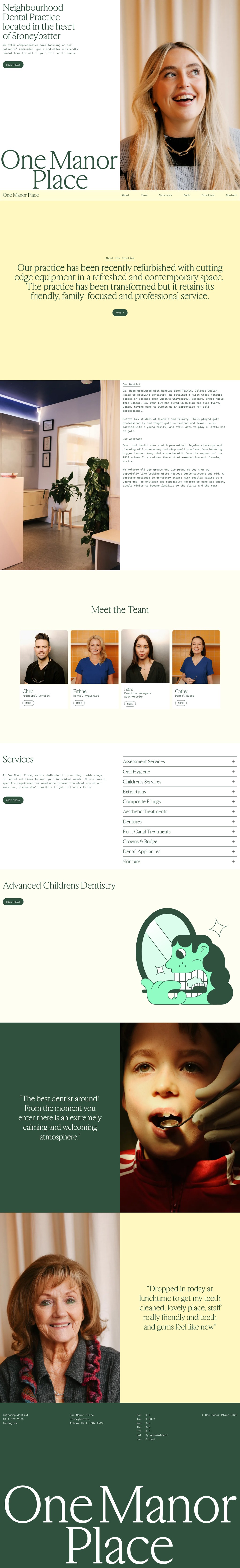 One Manor Place desktop landing page