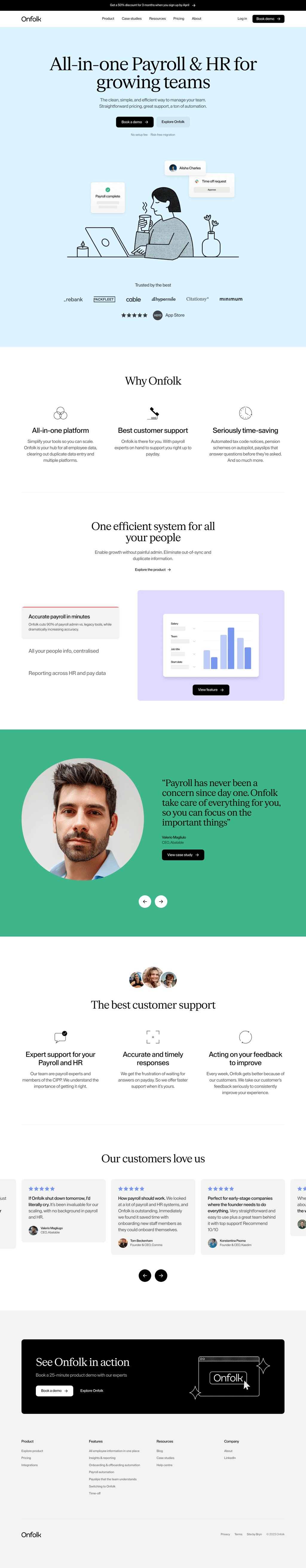 Onfolk desktop landing page