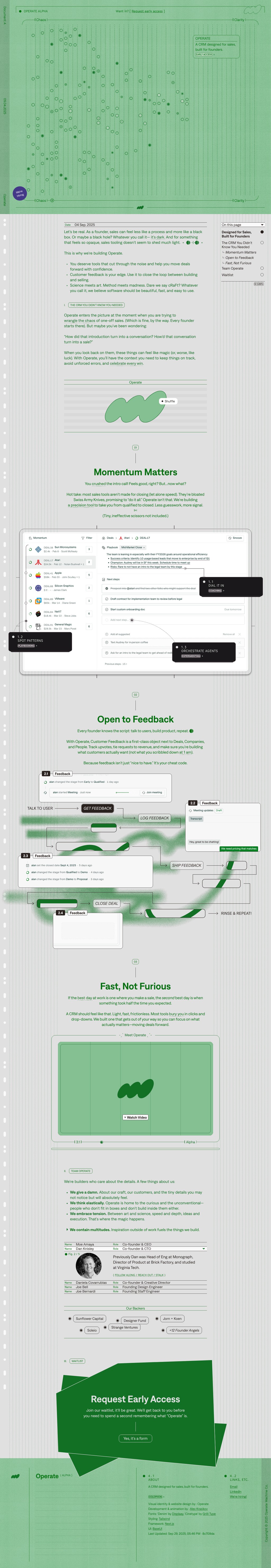Operate desktop landing page