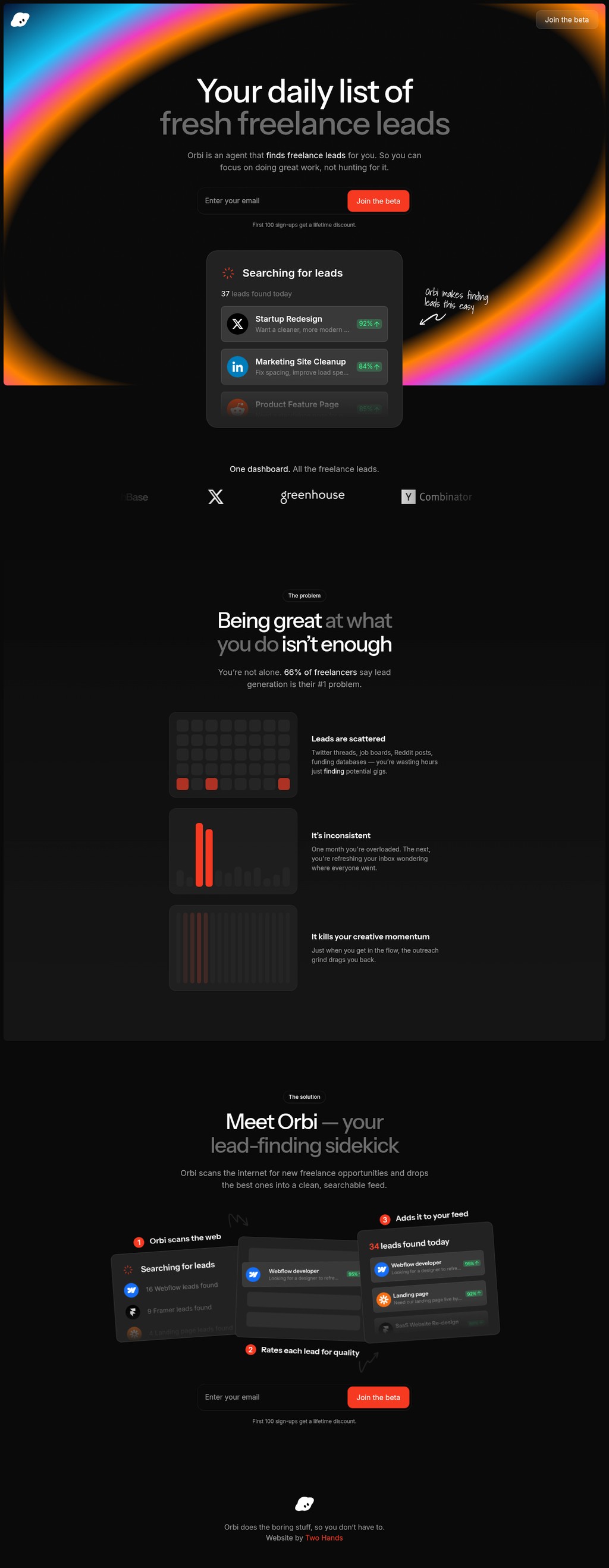 Orbi desktop landing page