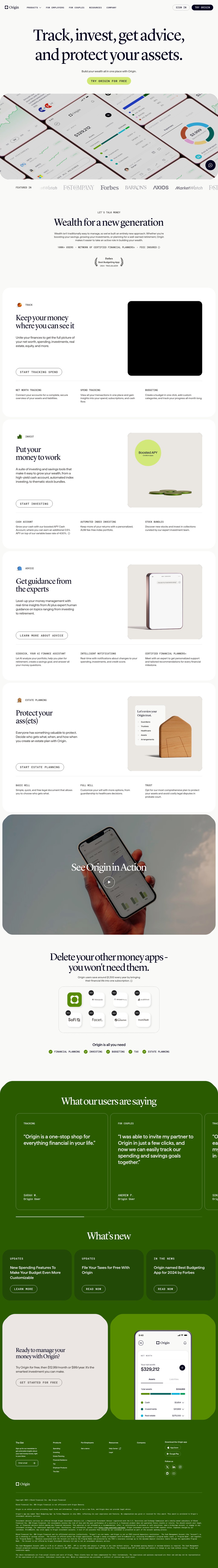Origin desktop landing page