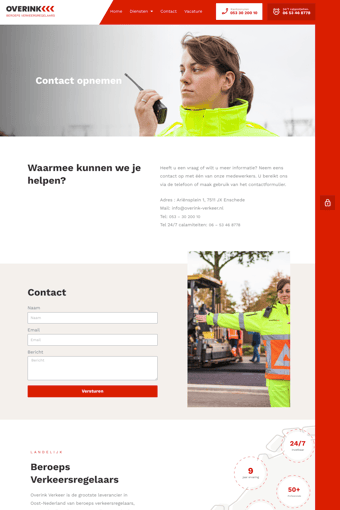 Overink Verkeer landing page