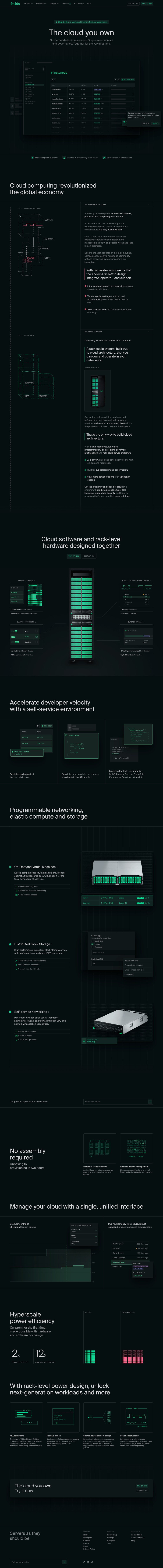Oxide Computer Company desktop landing page