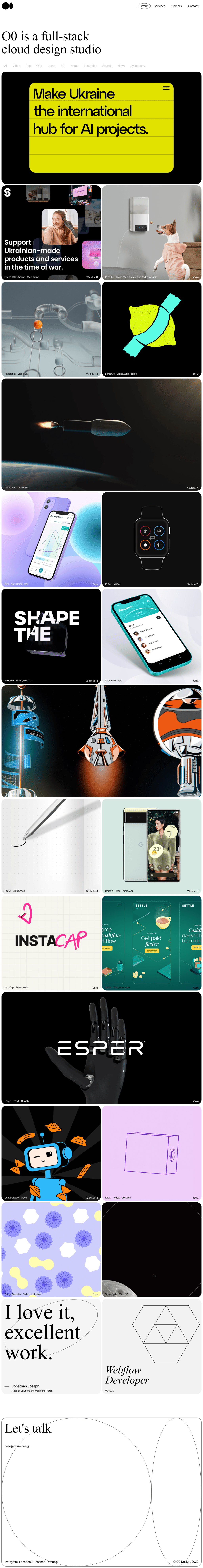 Ozero desktop landing page