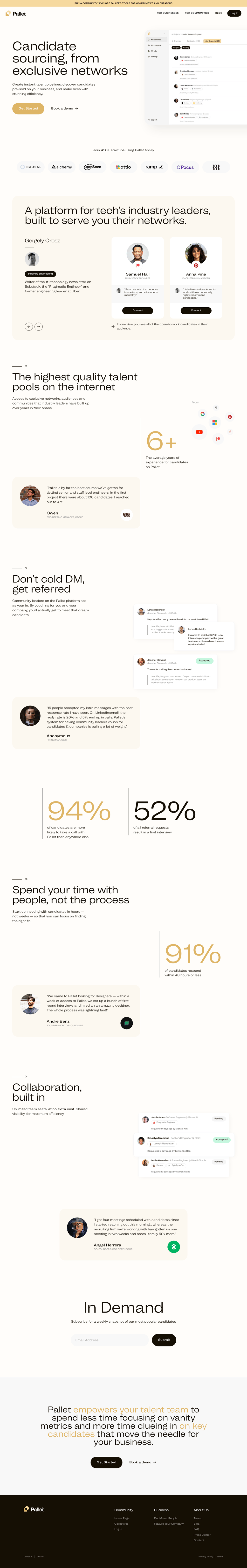 Pallet desktop landing page