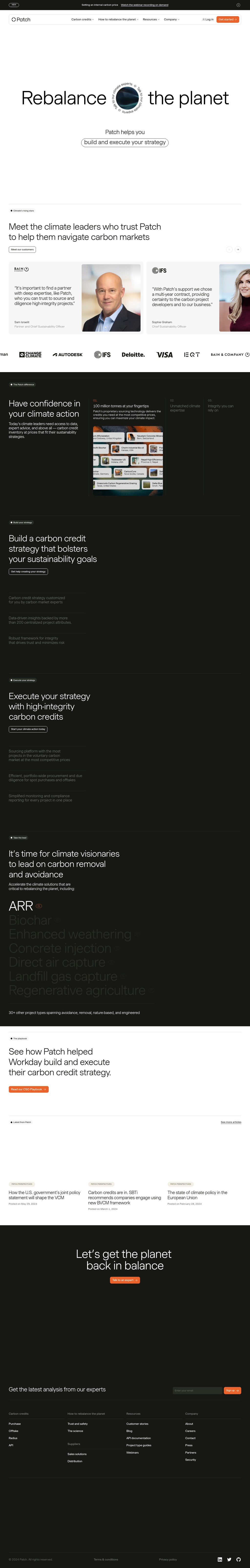 Patch desktop landing page