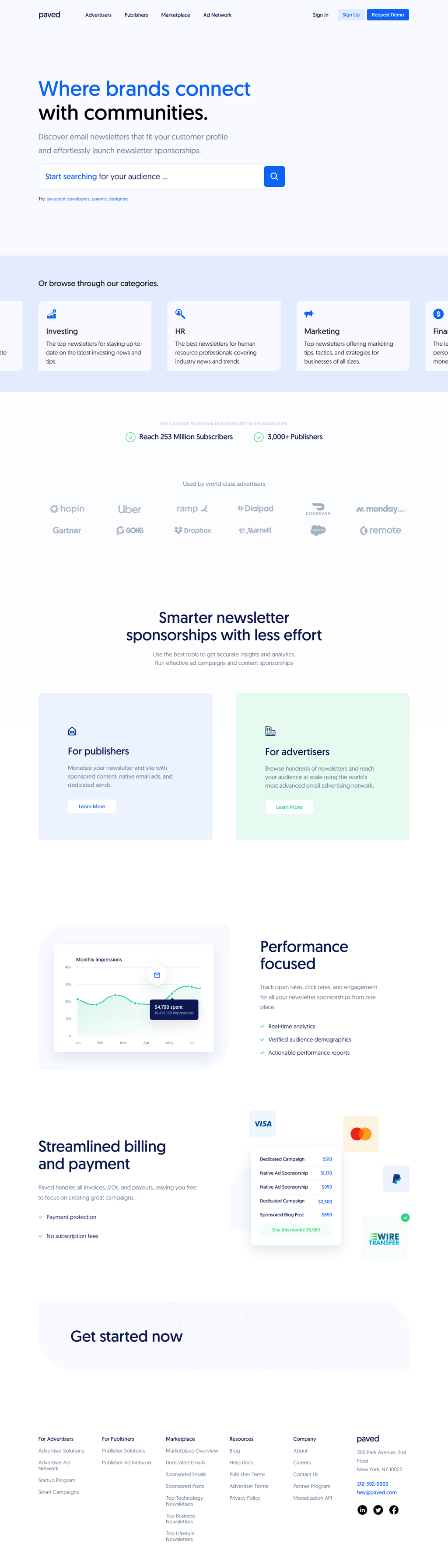 Paved desktop landing page
