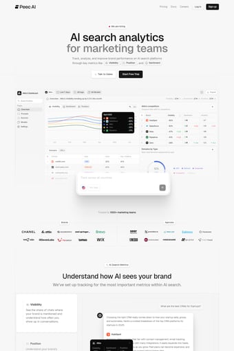 Peec AI landing page