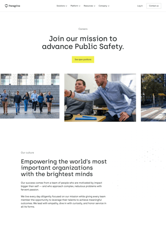 Peregrine landing page