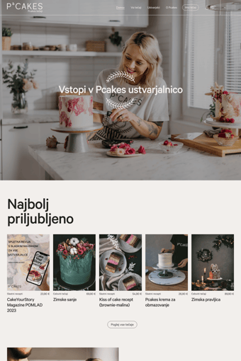 Petras Cakes landing page