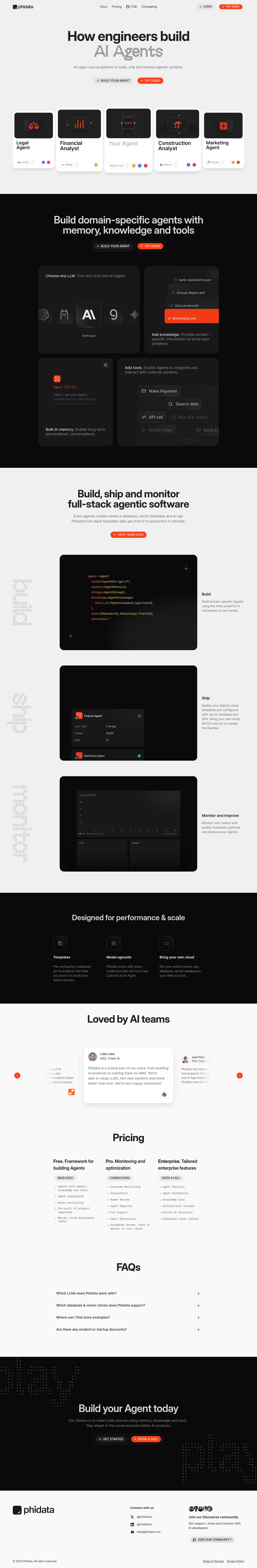 Phidata desktop landing page