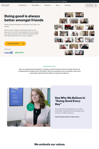 Pivot landing page