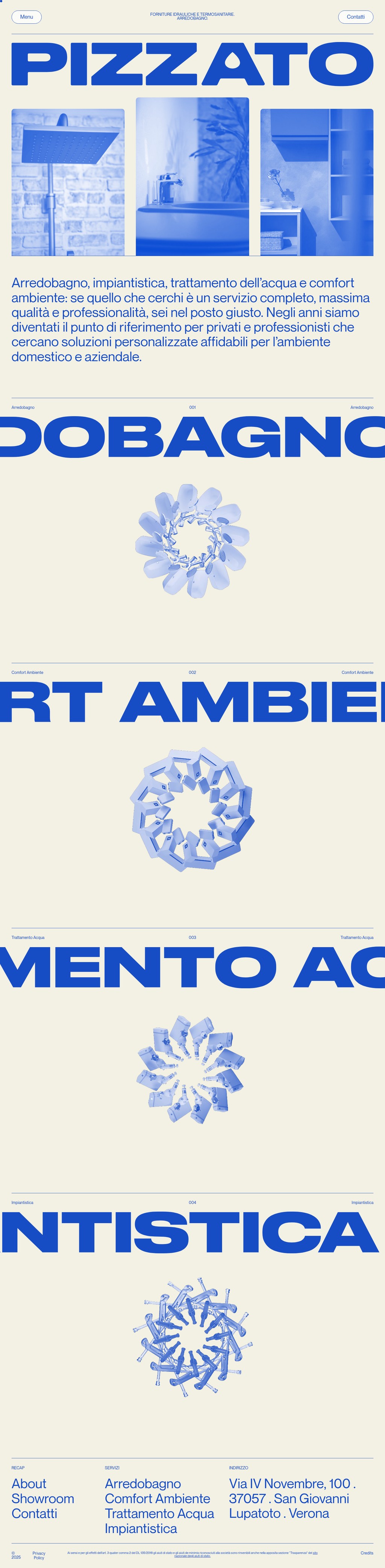 Pizzato desktop landing page