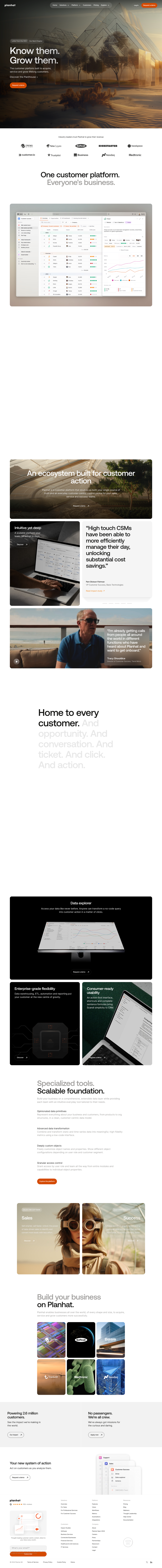 Planhat desktop landing page