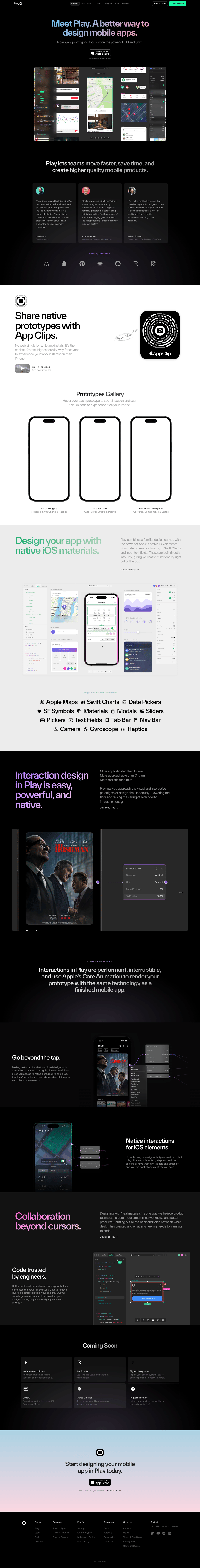 Play desktop landing page