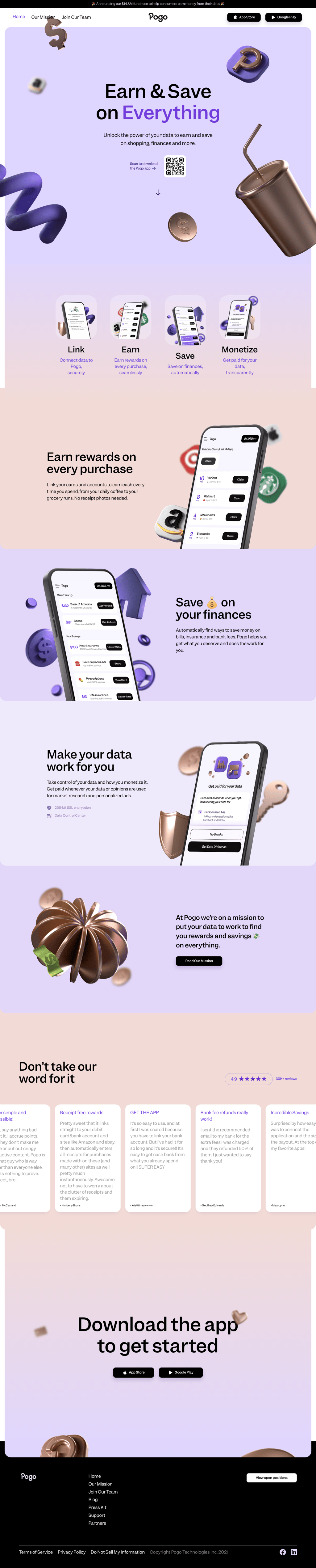 Pogo desktop landing page