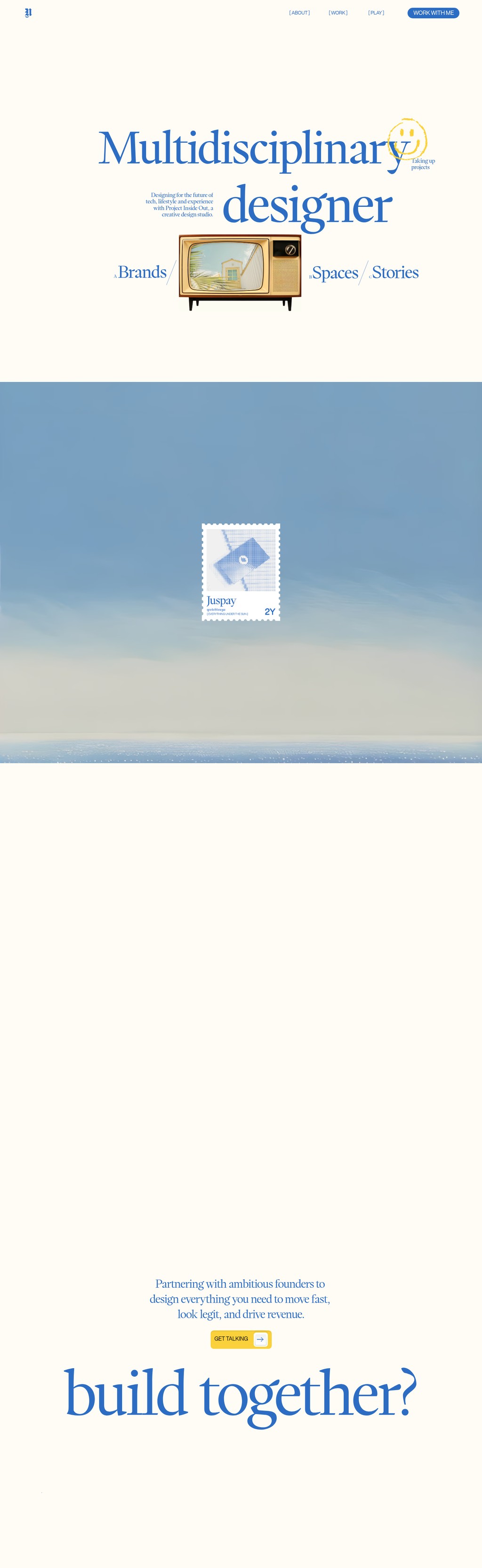 Portfolio of Work desktop landing page