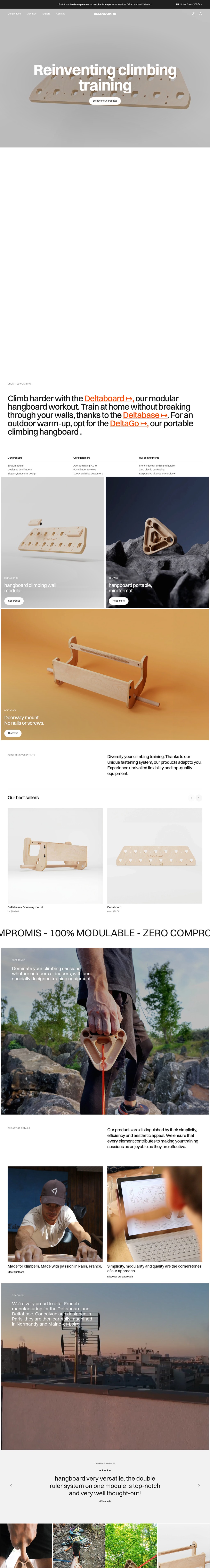 Poutres d'Escalade desktop landing page