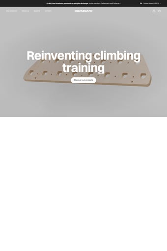Poutres d'Escalade landing page