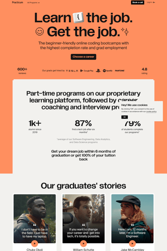 Practicum landing page