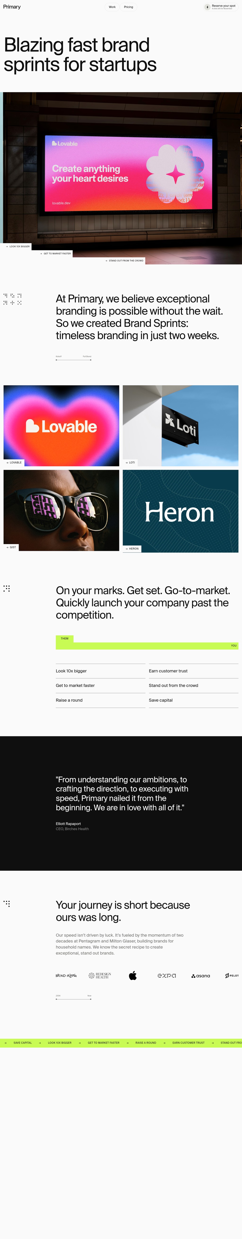 Primary desktop landing page