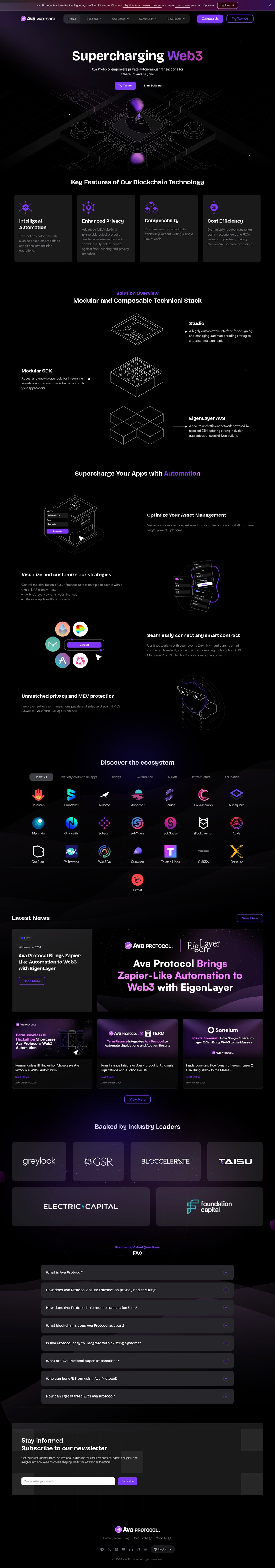 Private Autonomous Super desktop landing page