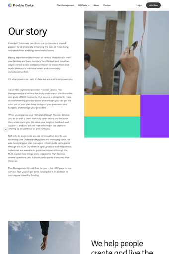 Provider Choice landing page