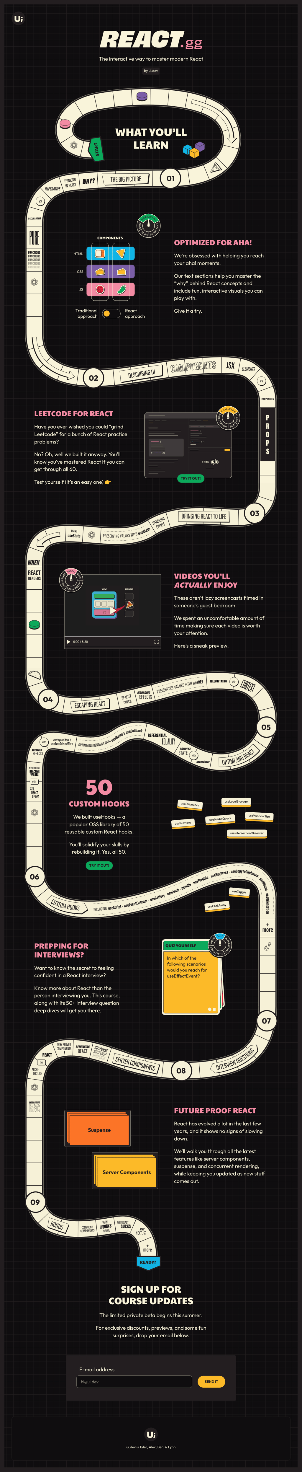 React desktop landing page