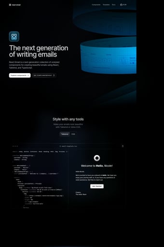React Email landing page