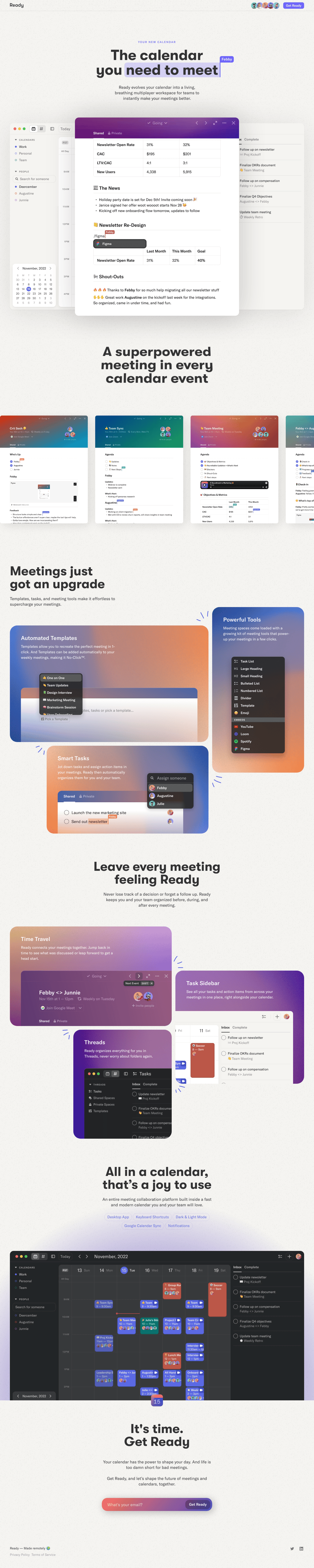 Ready desktop landing page