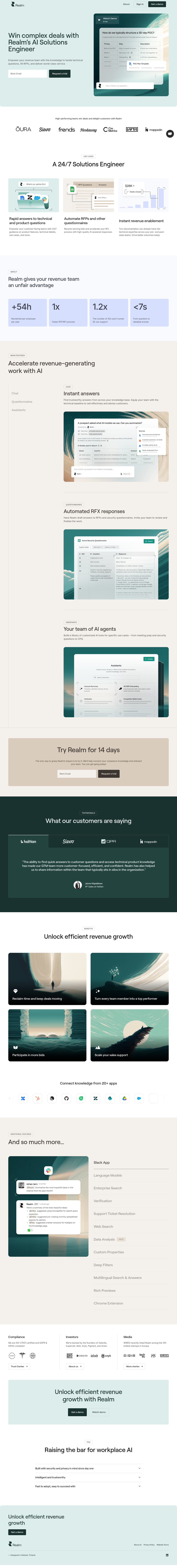 Realm: Win complex deals with Realm’s AI Solutions Engineer desktop landing page