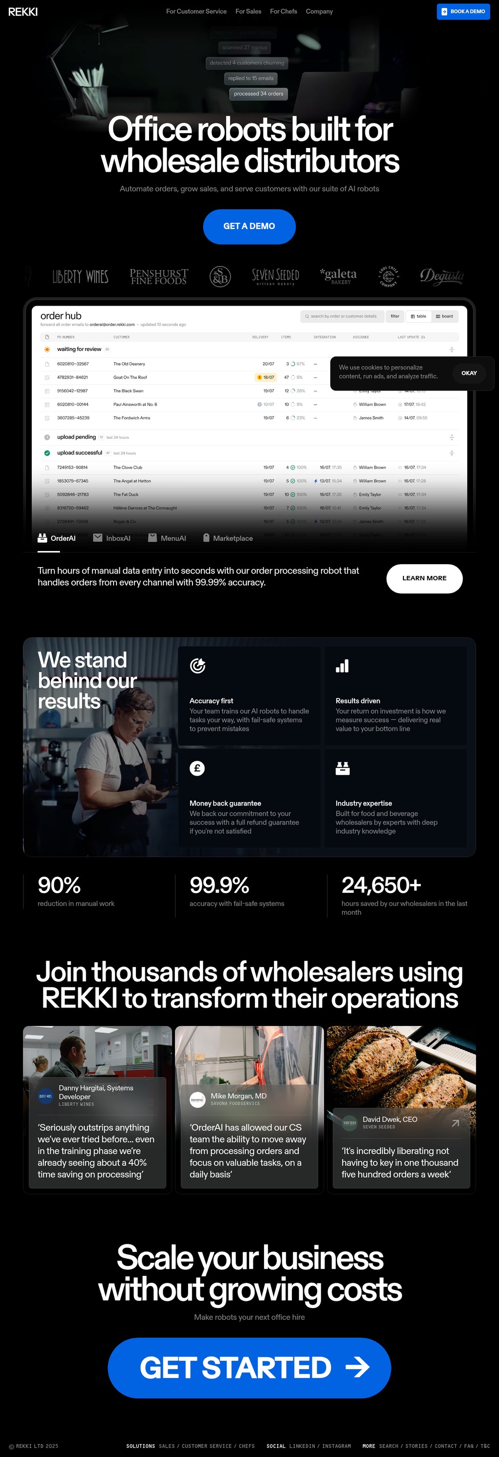 REKKI desktop landing page