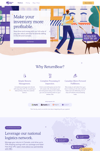 ReturnBear landing page