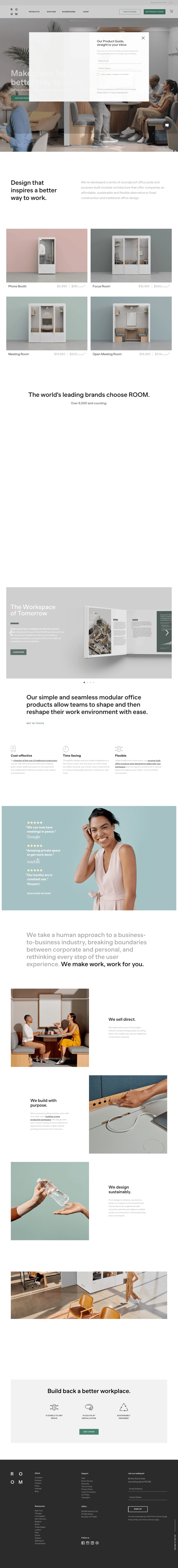 Room desktop landing page