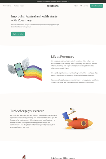 Rosemary Health landing page